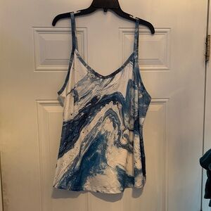 SHEIN Blue and White Swirl  and pink and white floral Camisole … both 3XL